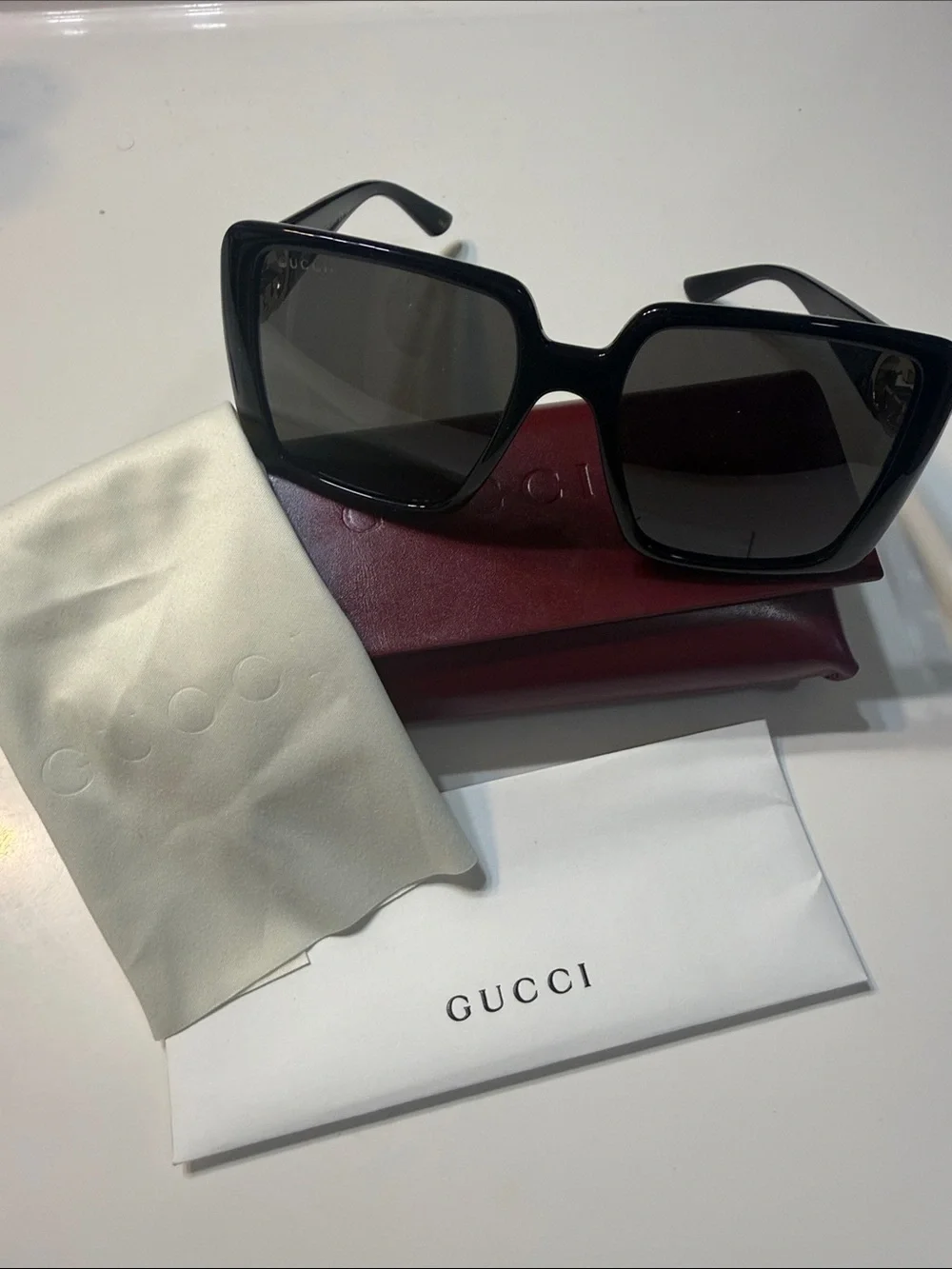 Gucci Black Japan Authentic Oversized Square Women's Sunglasses
